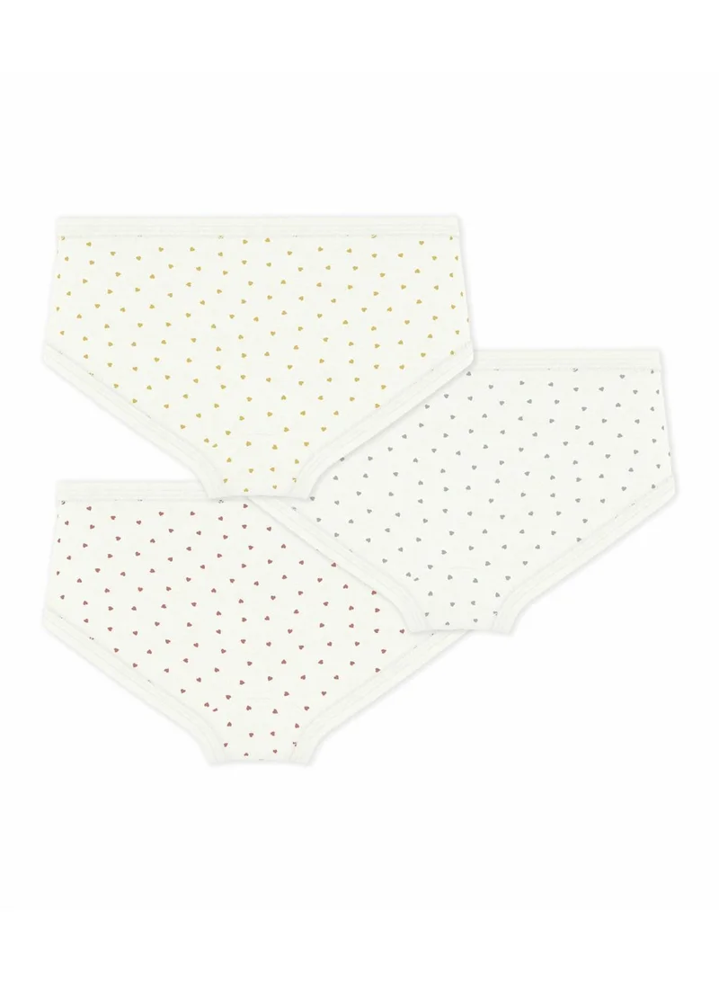 بيتي باتو Pack of children's high-waisted heart-print cotton pants